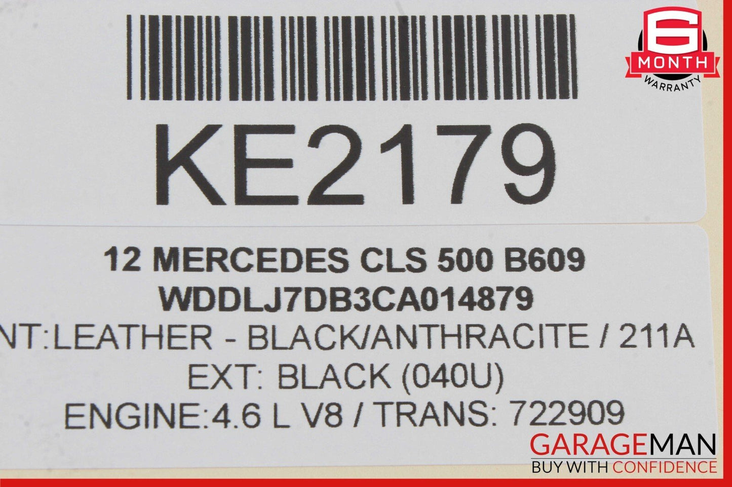 12-14 Mercedes W218 CLS550 Front Left Driver Side Interior Door Panel Anthracite