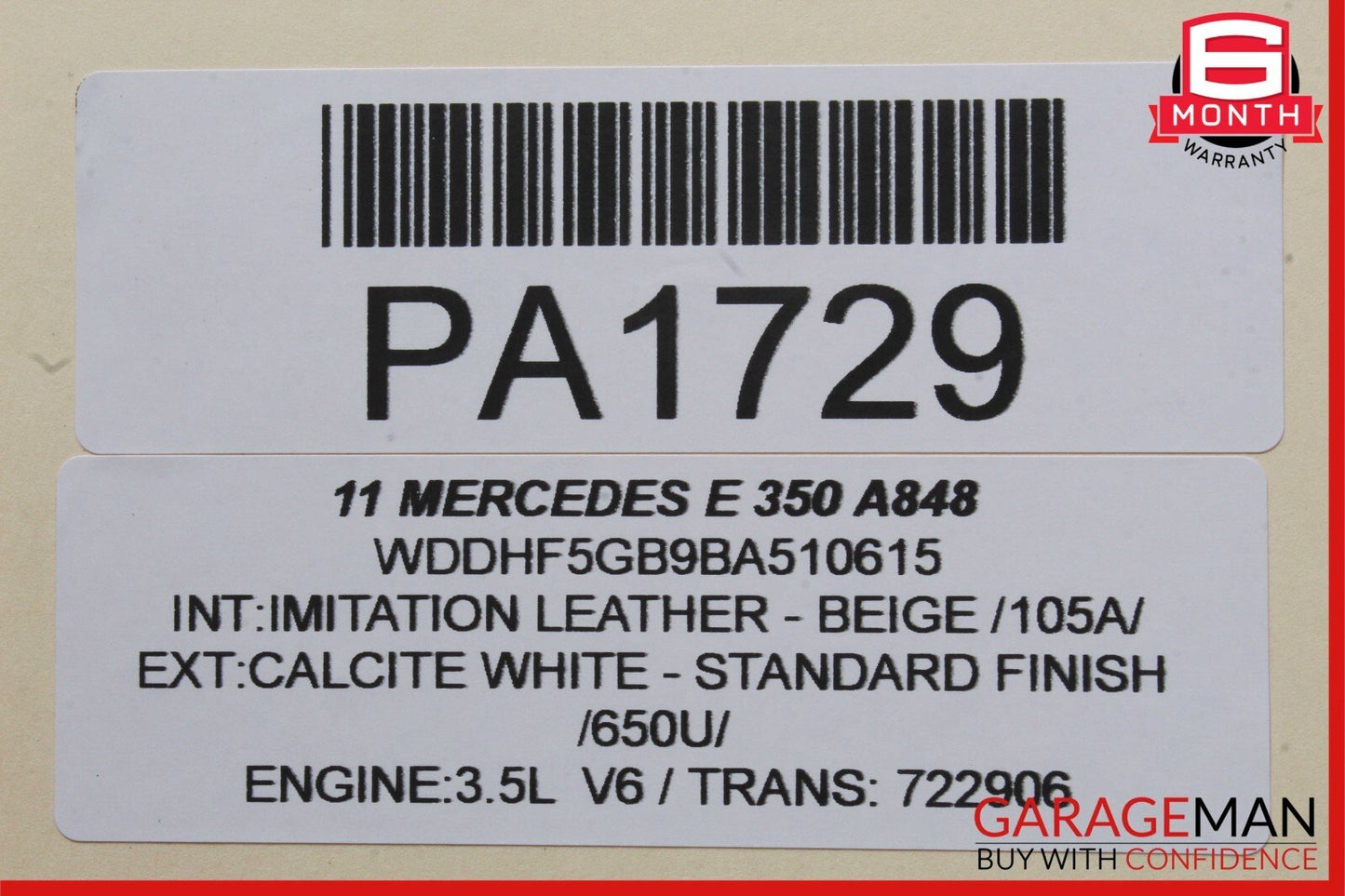 08-18 Mercedes E350 CLS550 Front Right / Left Upper Seat Cushion Bladder Bolster