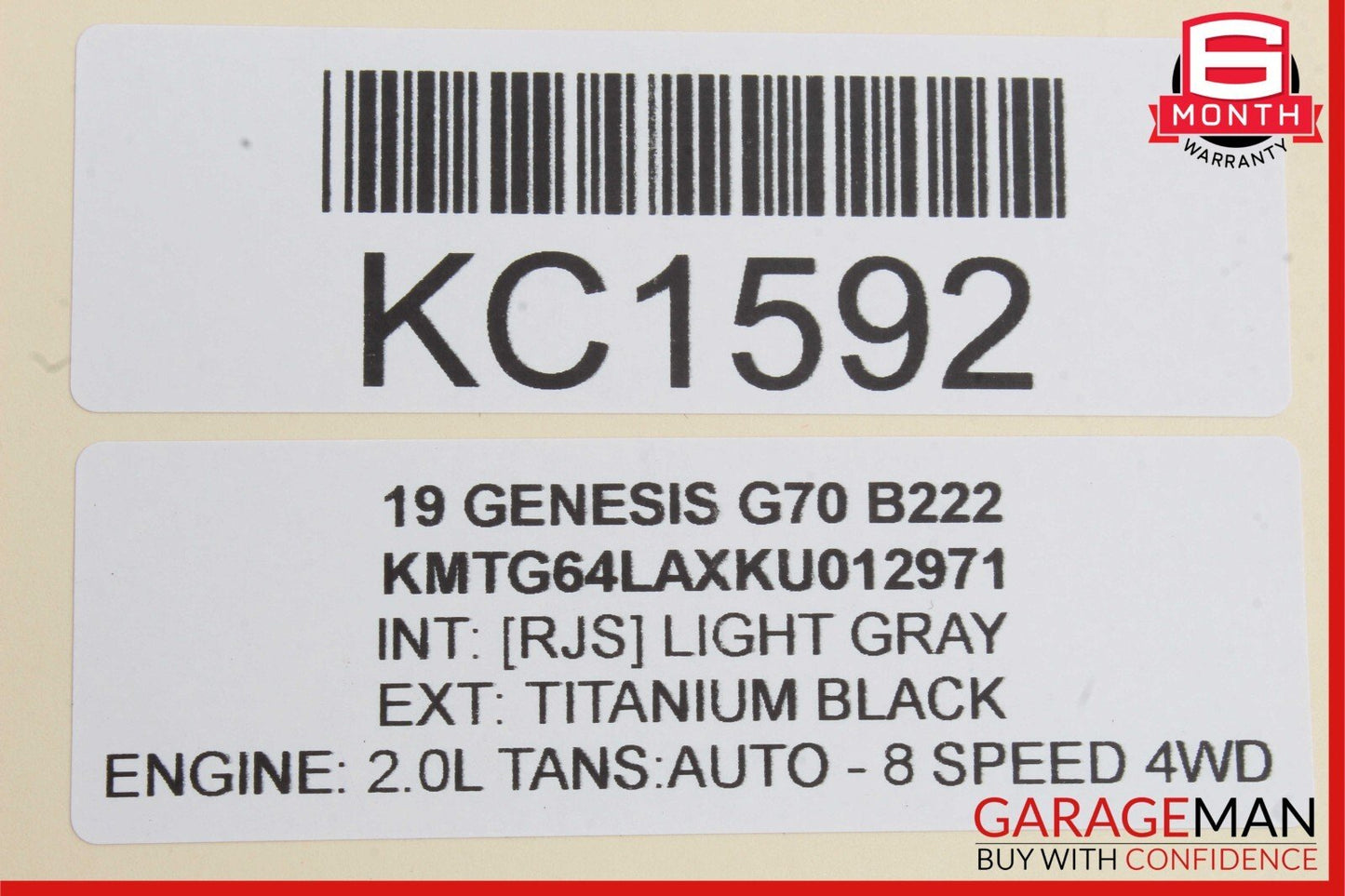 19-21 Genesis G70 Rear Center Side Seatbelt Seat Belt Retractor 89850-G9500 OEM