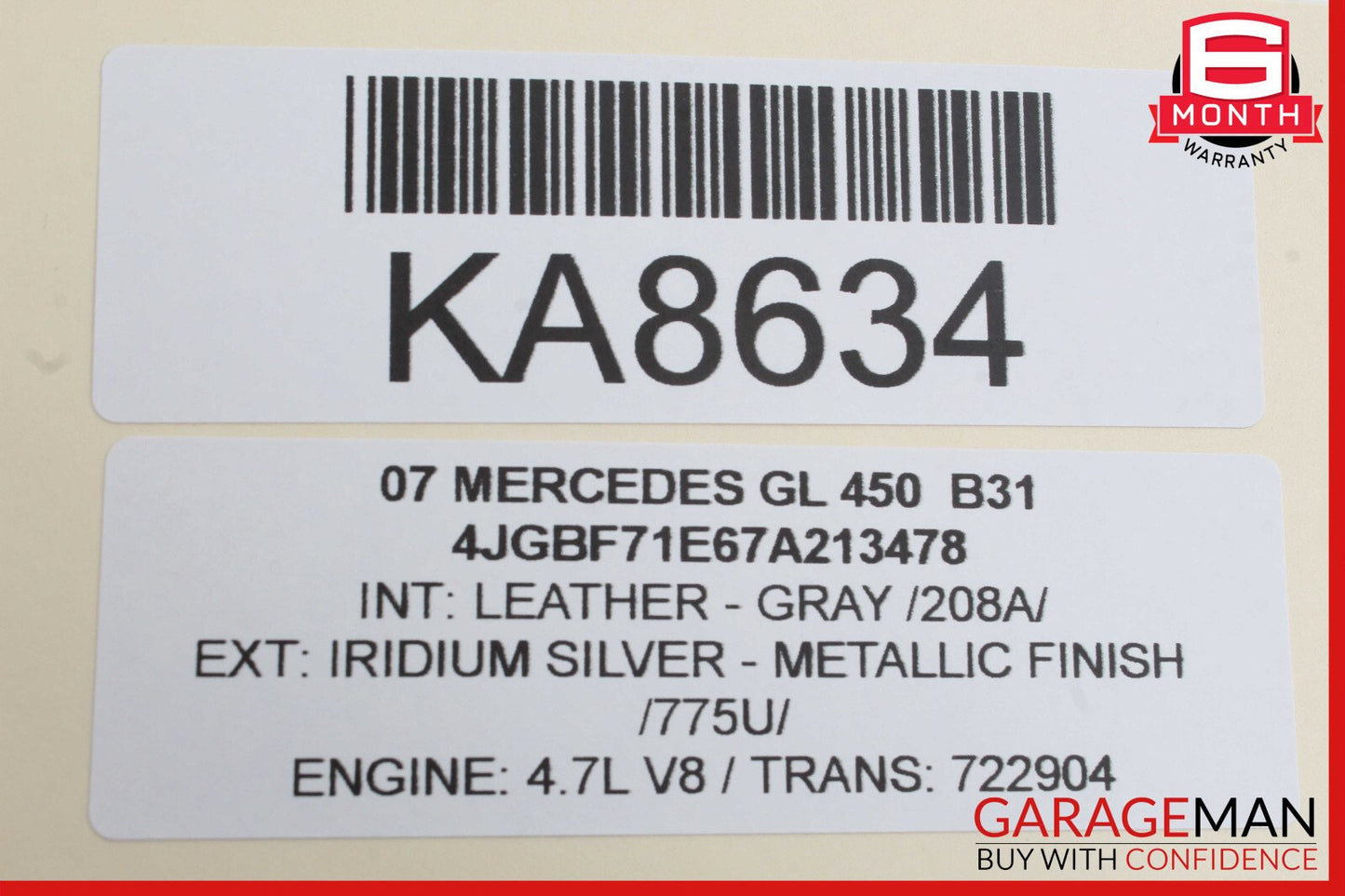 06-12 Mercedes X164 GL450 ML350 Rear Right Quarter Window Regulator Motor OEM
