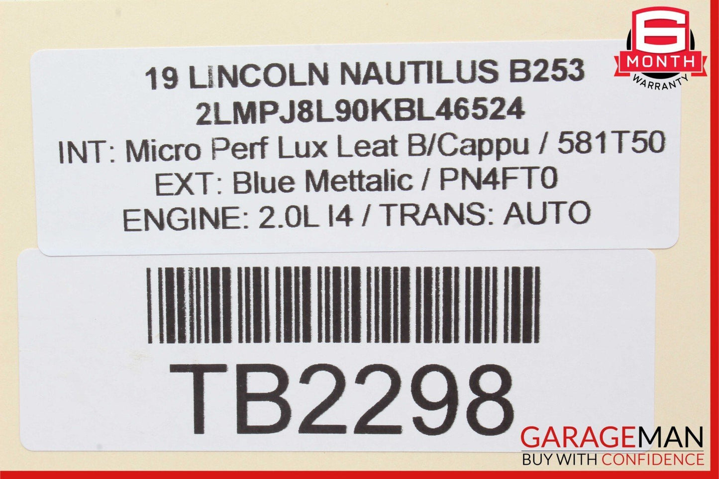 19-21 Lincoln Nautilus Front Right Side Door Window Regulator Plate w/o Motor