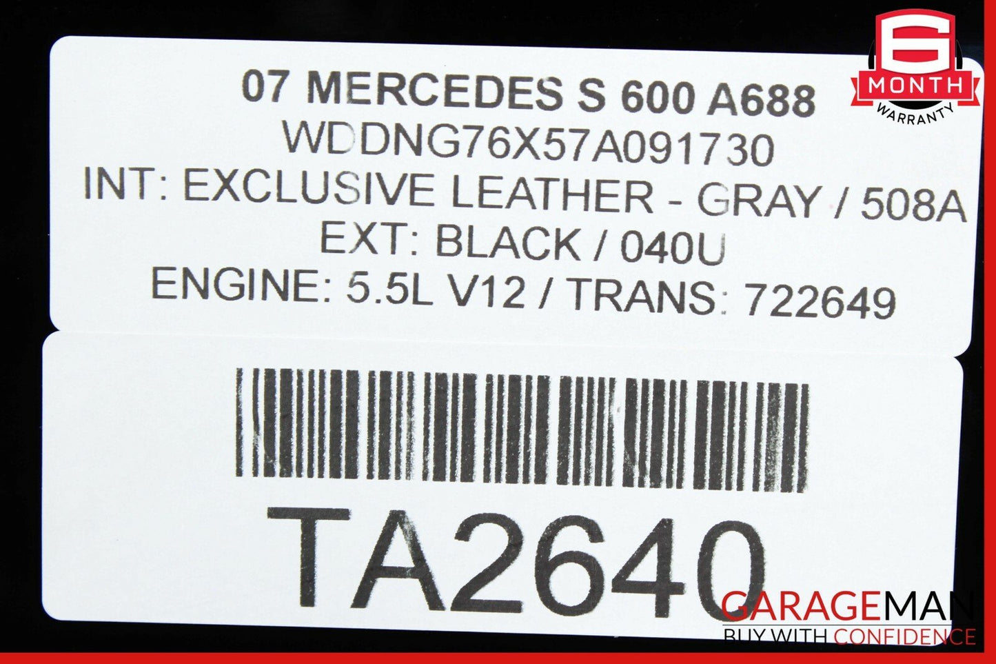 07-13 Mercedes W221 S600 S63 AMG Rear Pano Panoramic Roof Auto Glass OEM
