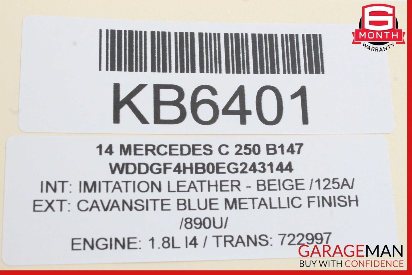 12-14 Mercedes W204 C250 C300 Rear Left Side Exterior Door Handle Blue OEM