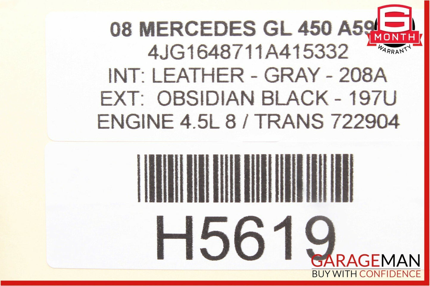 06-09 Mercedes X164 GL450 3rd Row Rear Left Side Seatbelt Retractor OEM