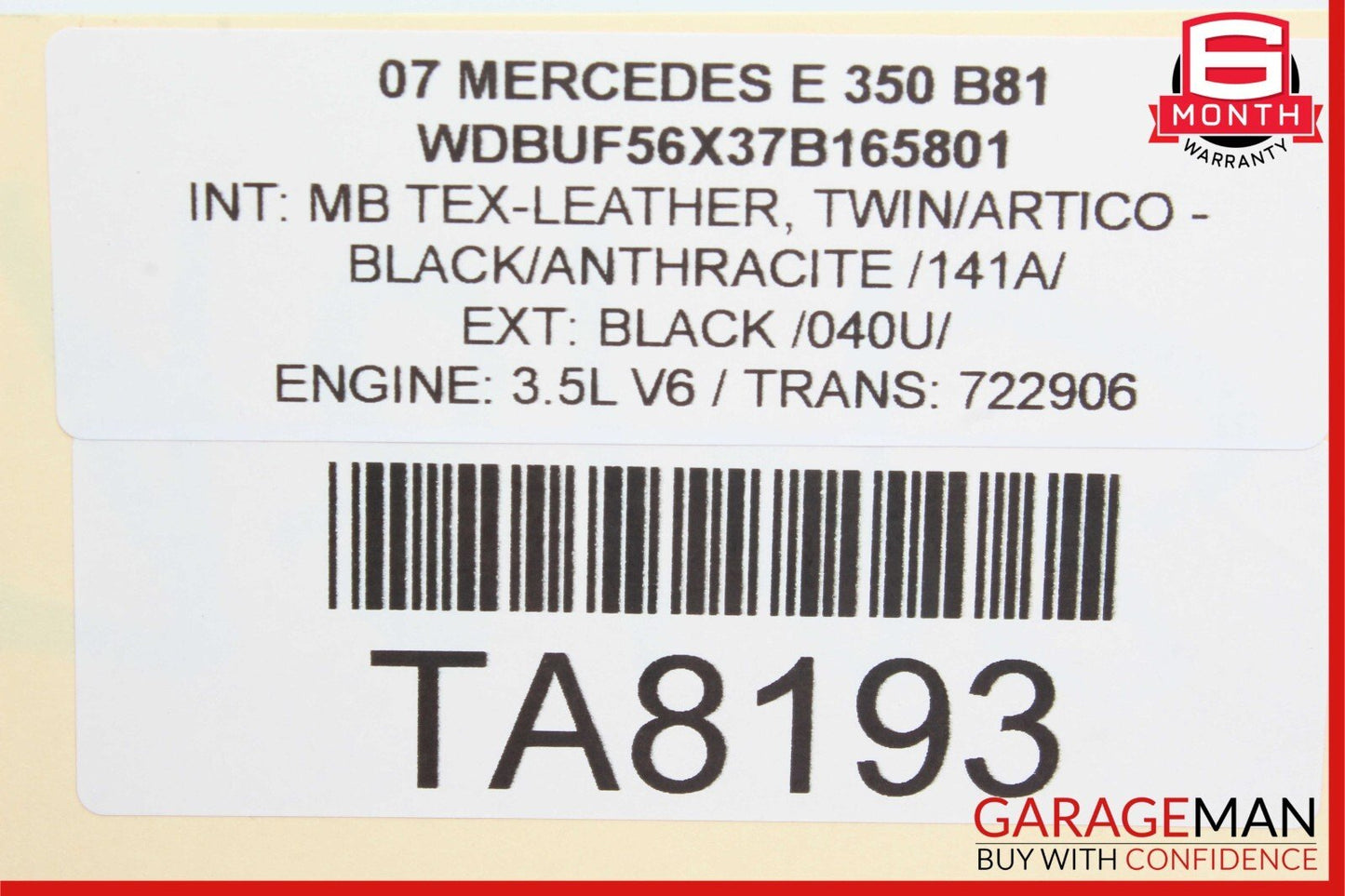 03-09 Mercedes W211 E350 E63 AMG Front Right Side Exterior Door Handle Black OEM