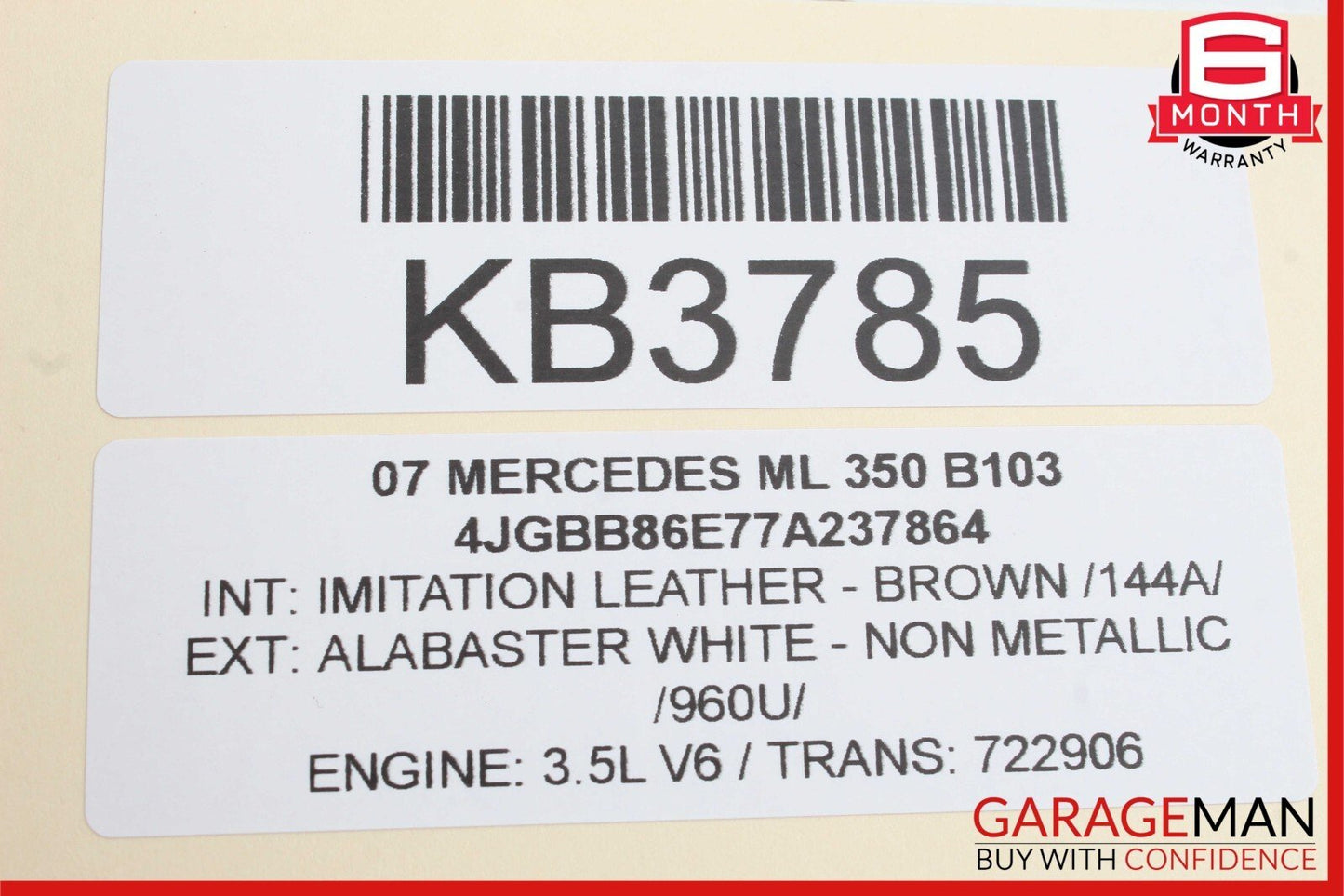 06-13 Mercedes W164 ML350 GL450 Rear Glass Windshield Wiper Motor Unit OEM