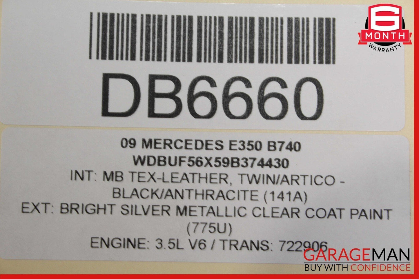 03-09 Mercedes W211 E350 Front Right Lower Bottom Seat Cushion w/ Storage Black