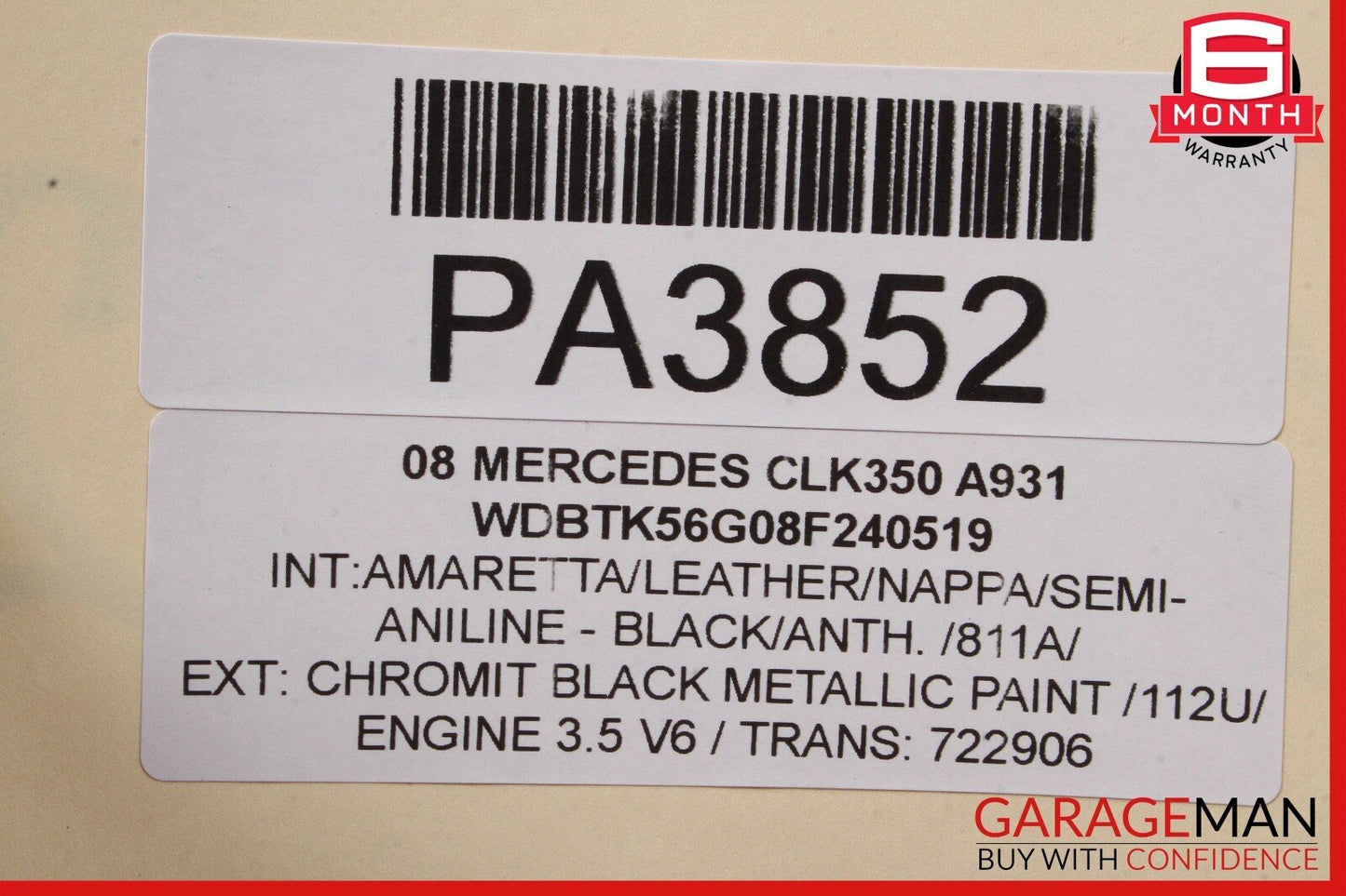 03-09 Mercedes W209 CLK350 CLK500 Convertible Soft Top Roof Cover Assembly OEM