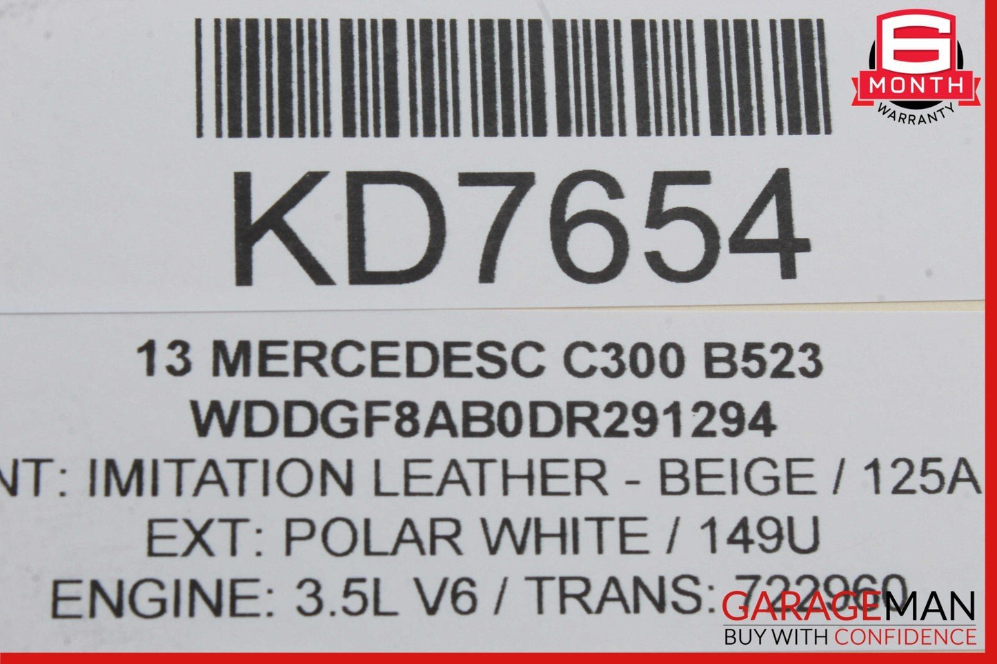 13-14 Mercedes W204 C300 3.5L V6 Engine Motor Block OEM