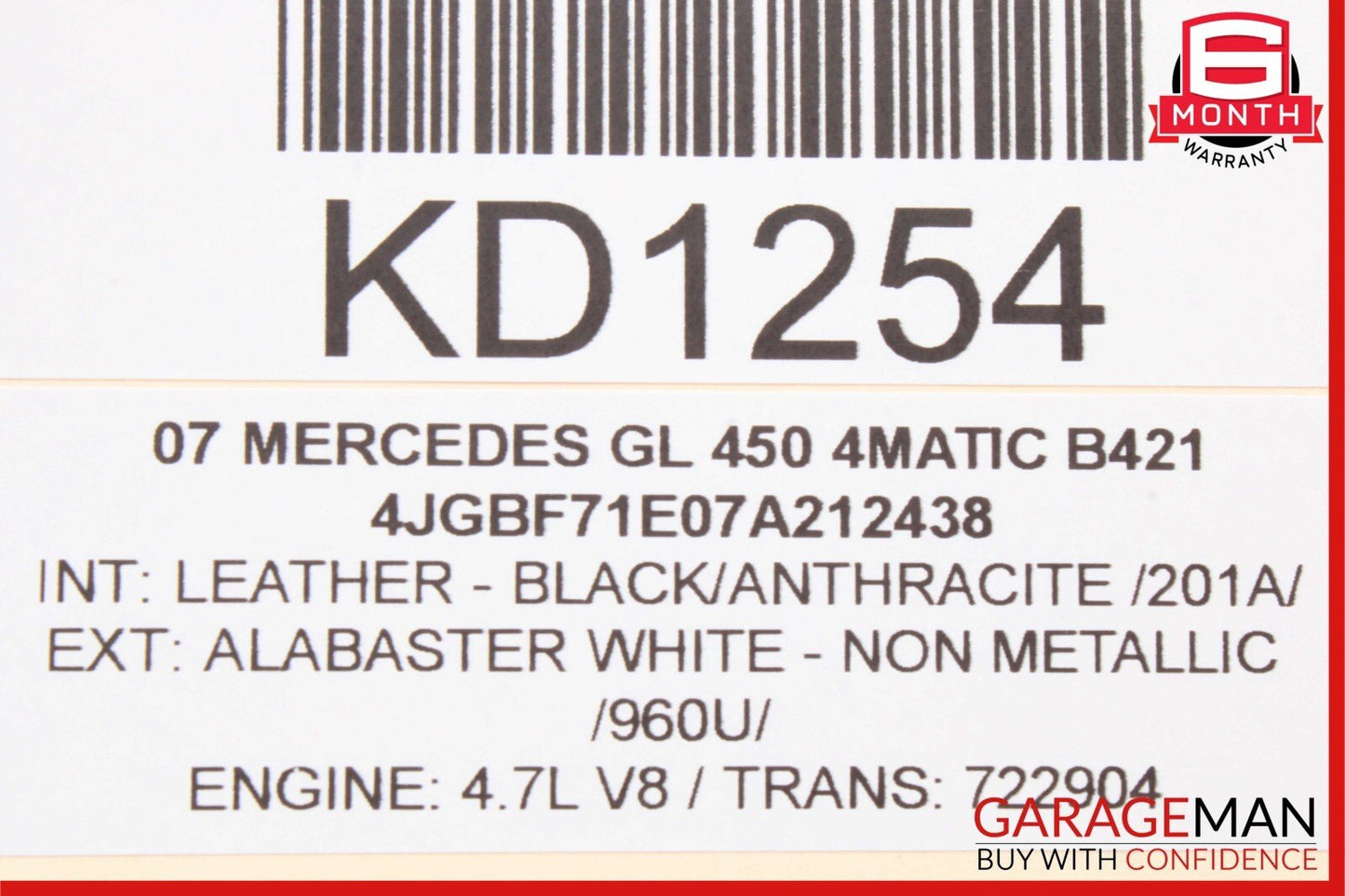 06-13 Mercedes X164 GL450 ML350 Rear Right Quarter Window Regulator Motor OEM