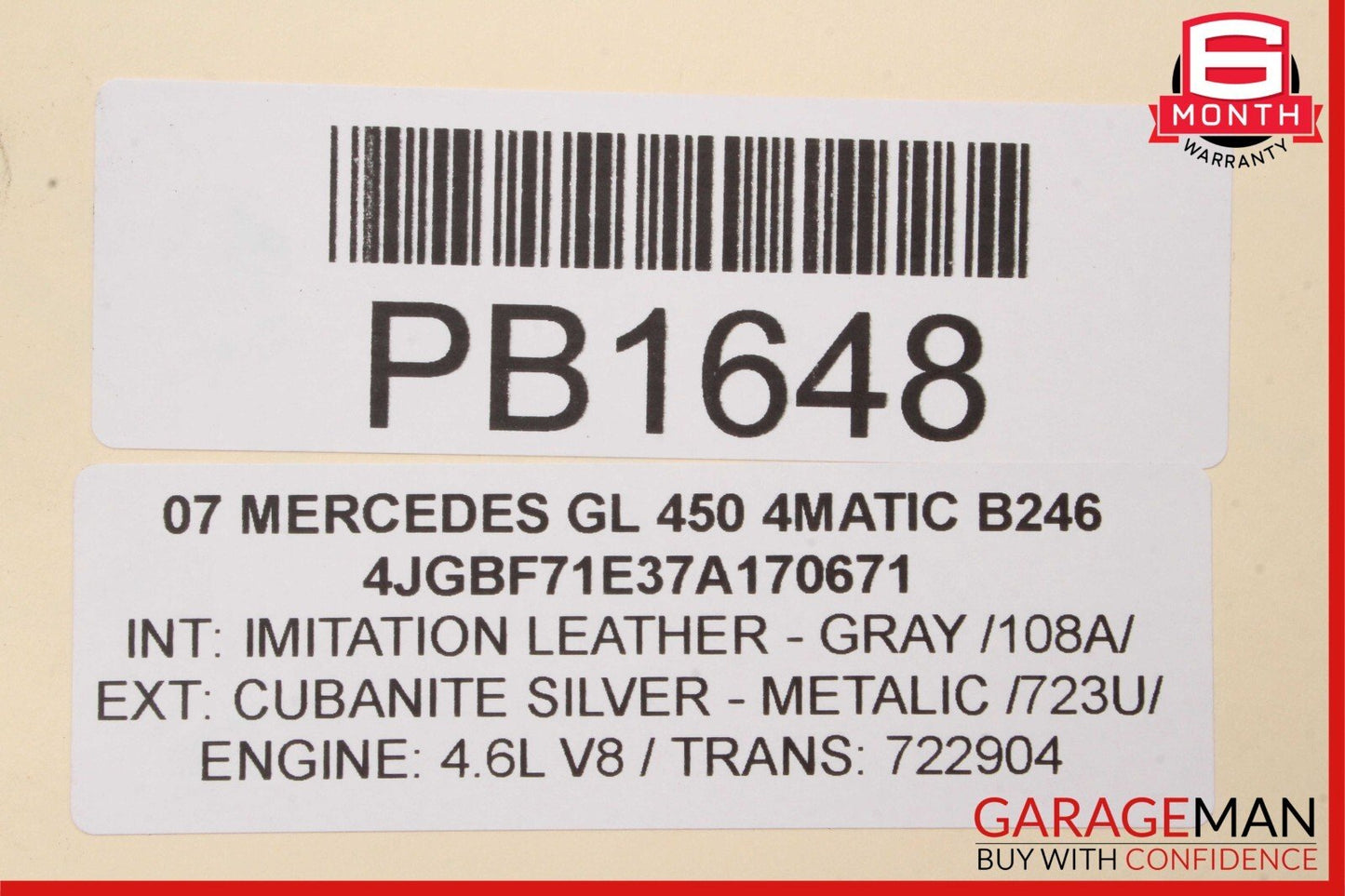 07-12 Mercedes X164 GL550 GL350 GL450 Front Lower Radiator Support Bracket Bar