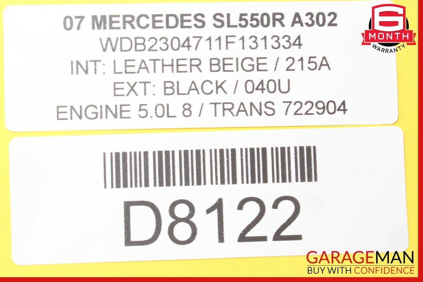 00-08 Mercedes R230 SL550 CL500 S500 Front Right or Left Seat Valve Block OEM