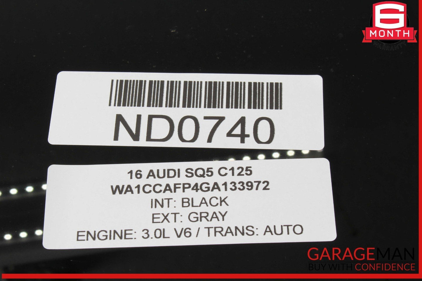 14-17 Audi SQ5 Rear Right Passenger Side Door Window Auto Glass OEM