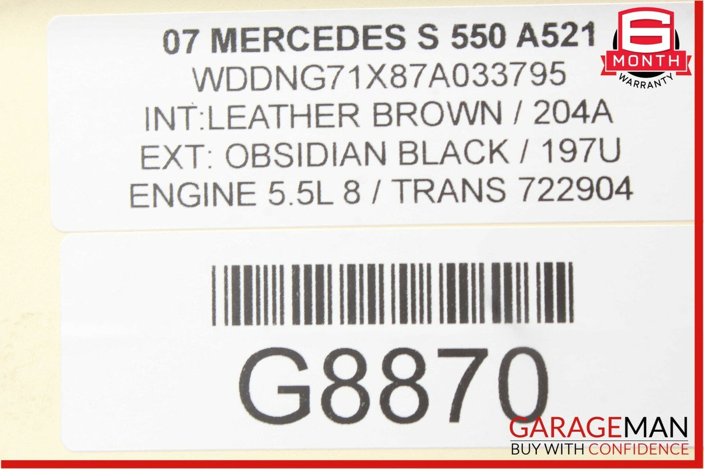 07-09 Mercedes W221 S550 S65 AMG Front Right Side Seatbelt Seat Belt Retractor