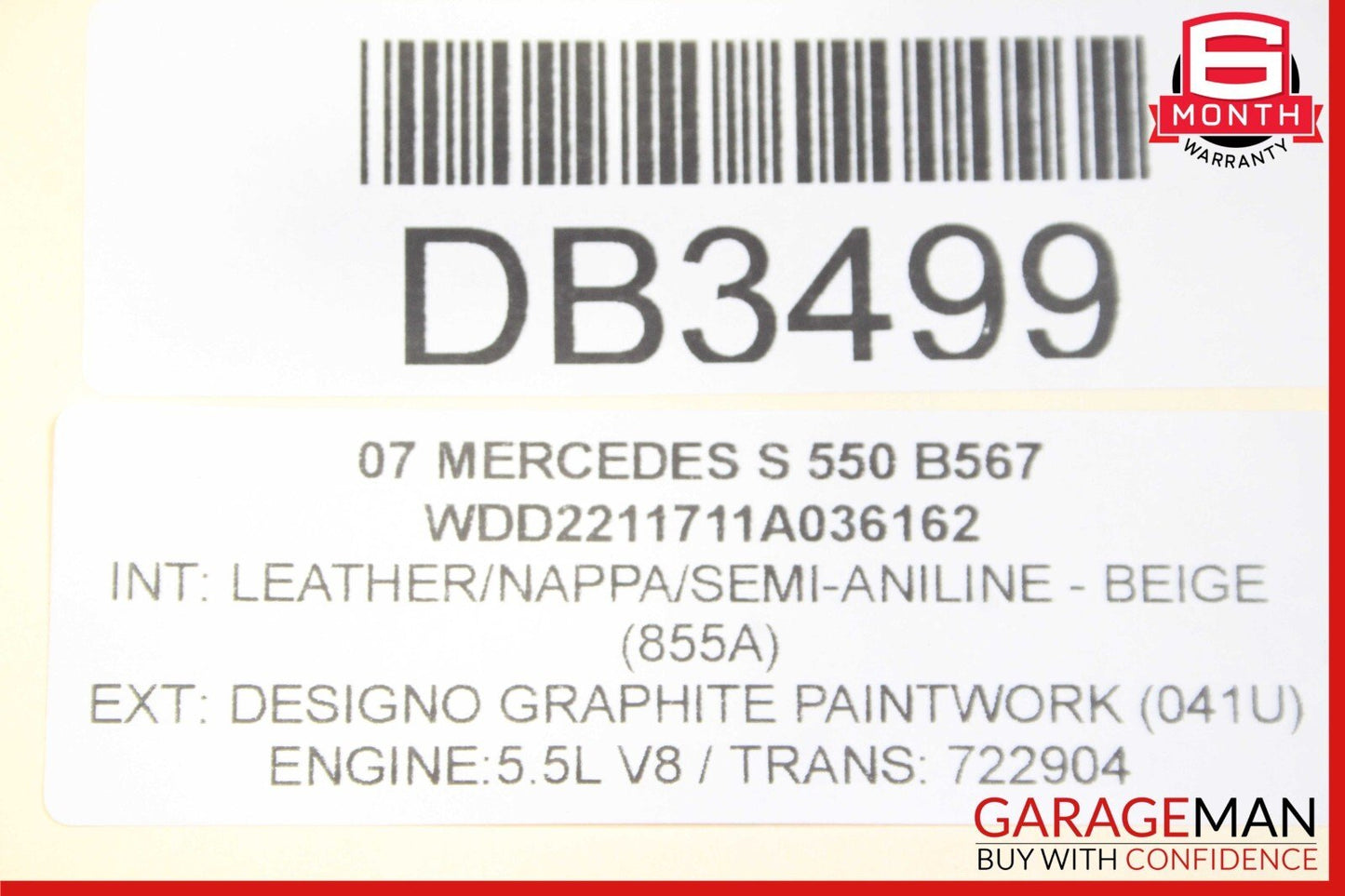07-09 Mercedes W221 S550 Front Right Side Complete Interior Door Panel Gray OEM