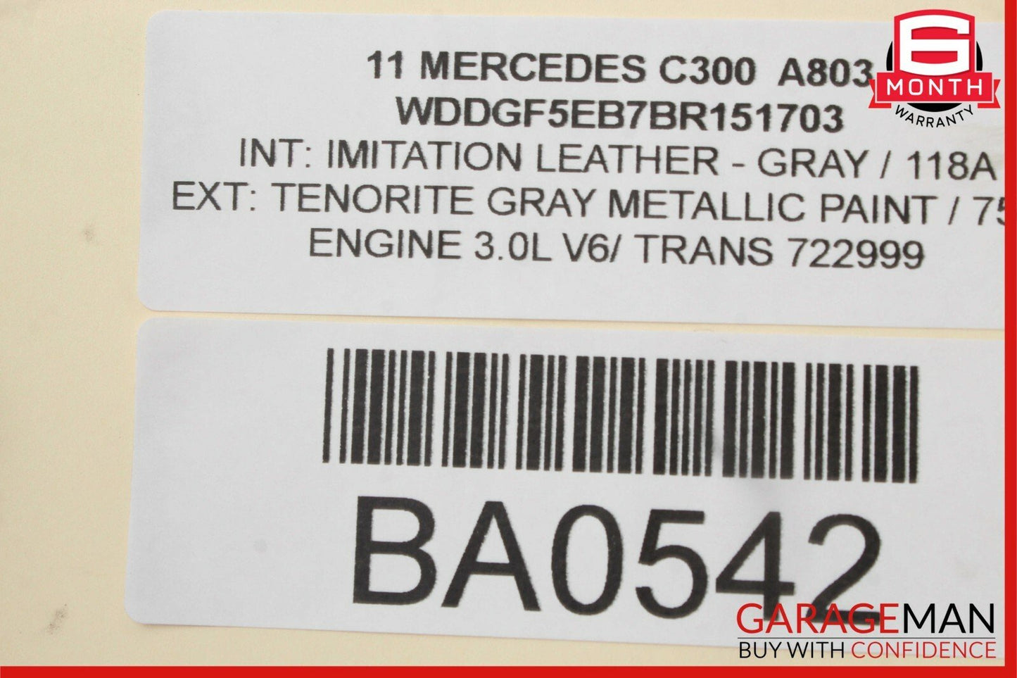 08-14 Mercedes W204 C250 C300 Front Left Side Exterior Door Handle Tenorite Grey