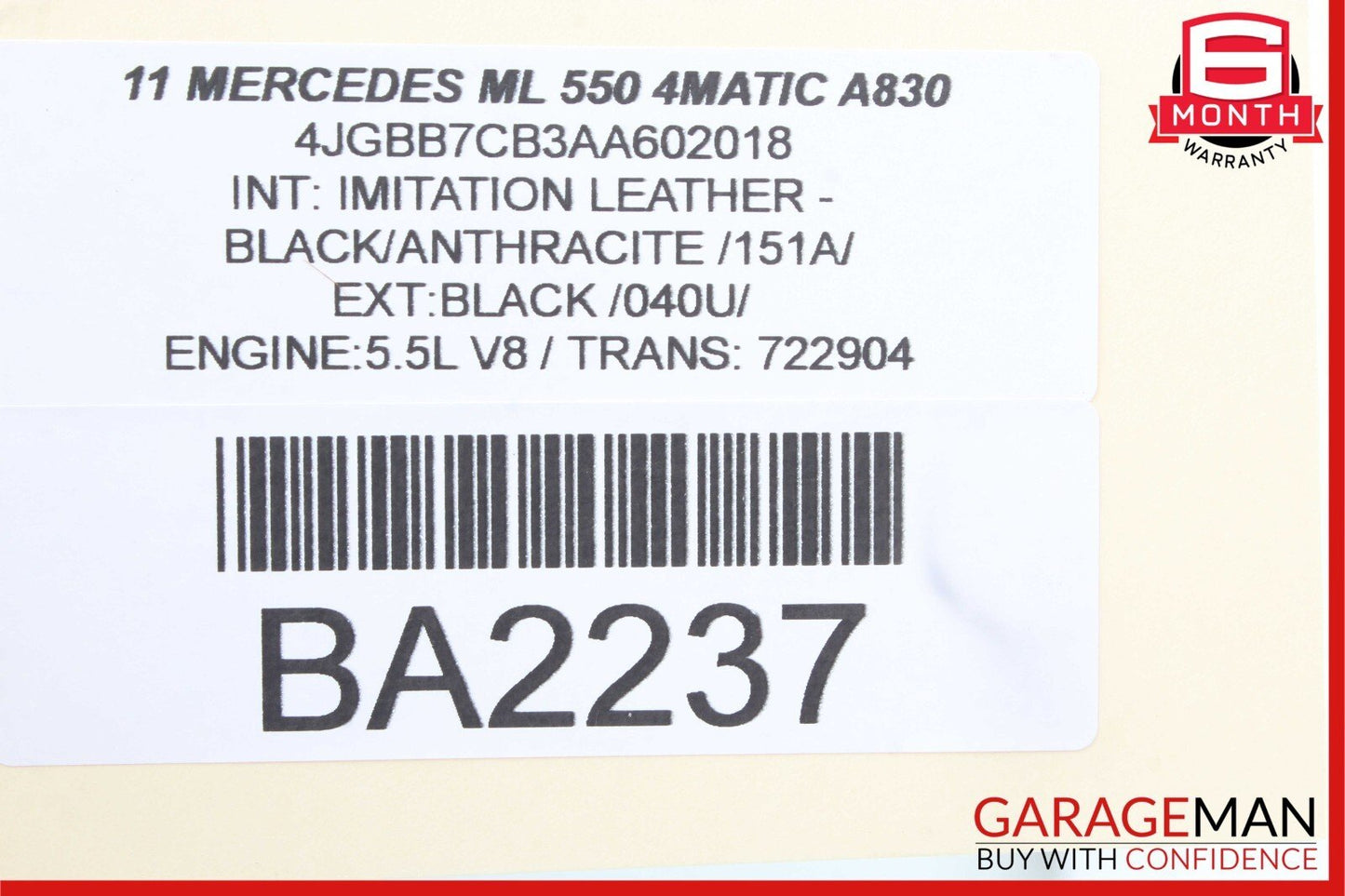 06-13 Mercedes W164 ML550 GL450 R350 Front Right Side Door Control Module Unit