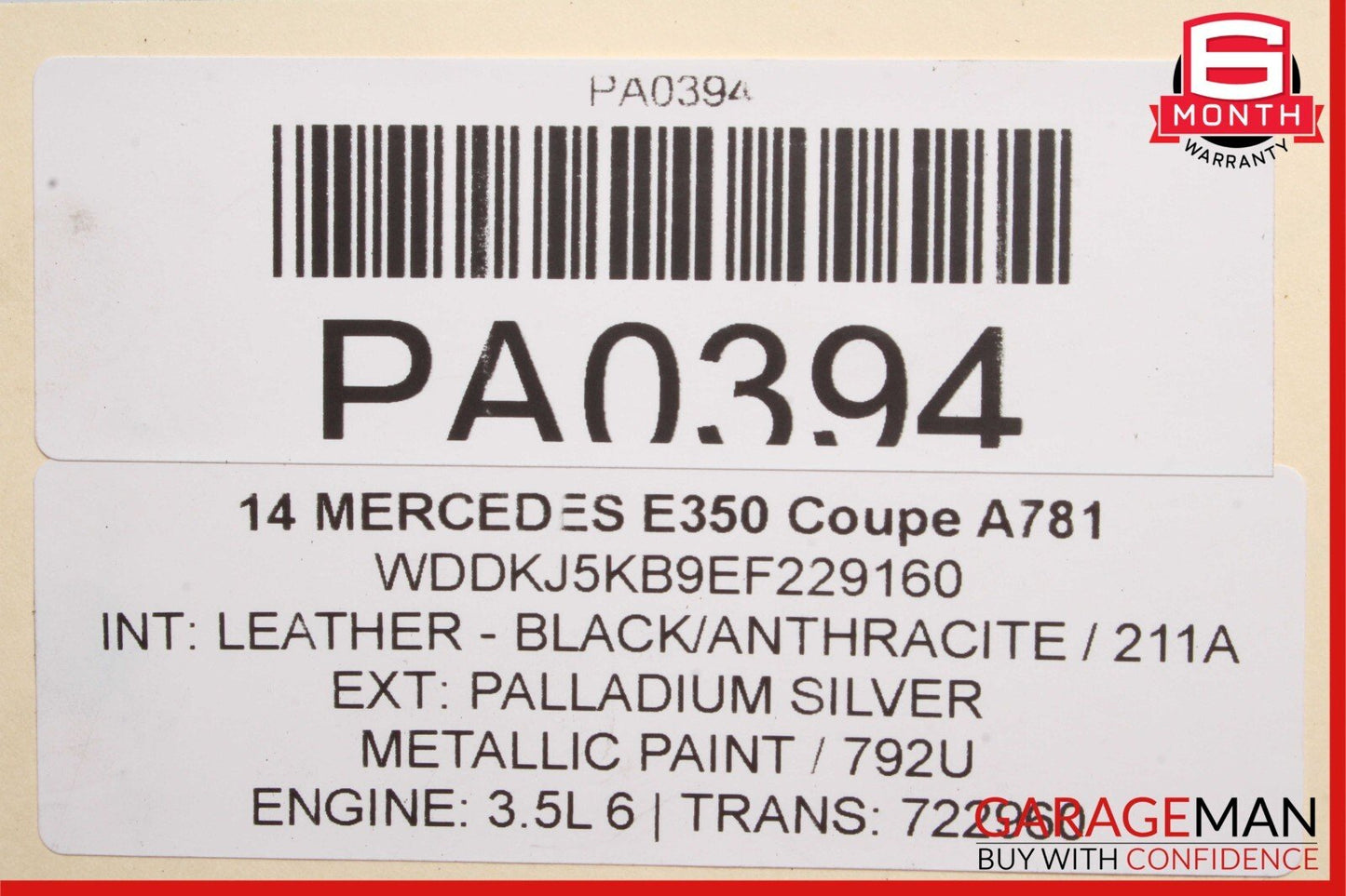 12-14 Mercedes W207 E350 Coupe RWD 7G Automatic Transmission 722.906 155k