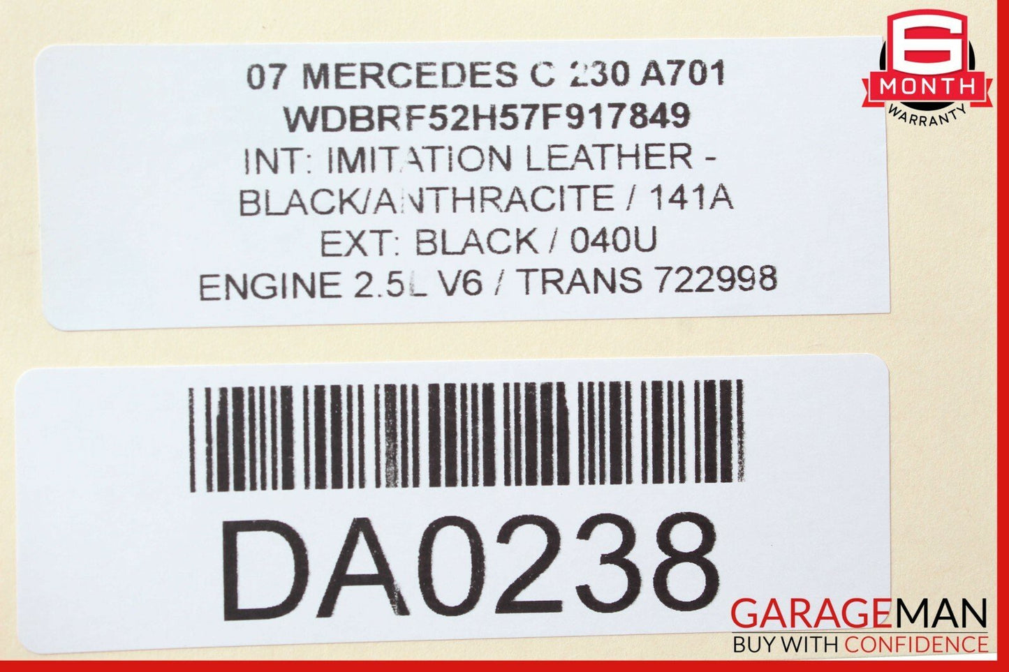 01-07 Mercedes W203 C230 Front Right Side Lower Control Arm 203 11 OEM
