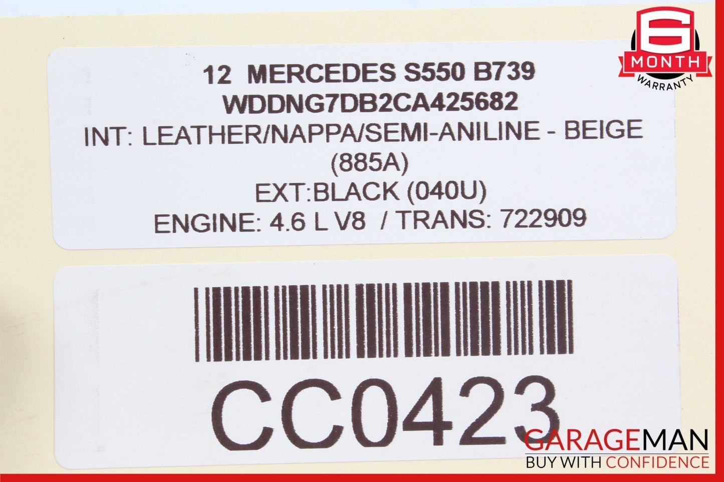 11-14 Mercedes S550 CL550 M278 4.8L V8 Right Side Exhaust Manifold Pipe