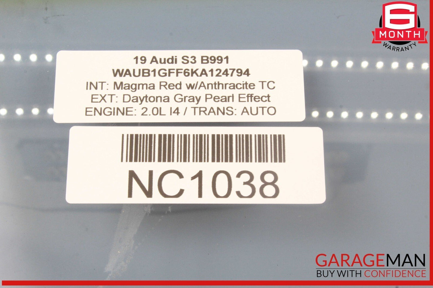 15-20 Audi S3 A3 Rear Left Driver Side Door Window Glass 8V5845205 OEM