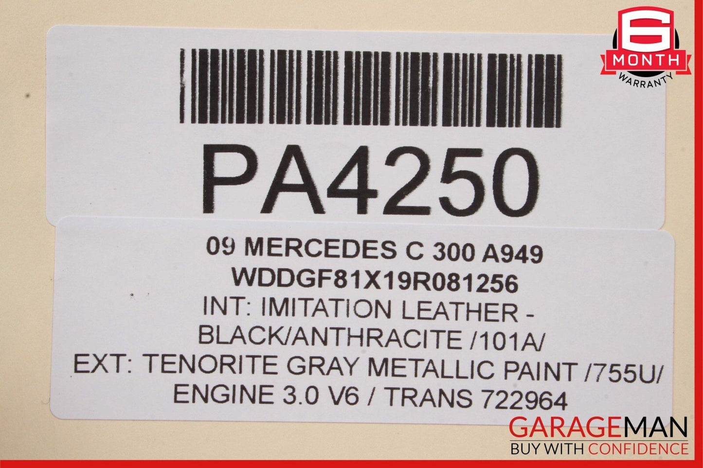 08-14 Mercedes W204 C250 C300 AMG Sport Left Driver Side Skirt Rocker Panel Grey