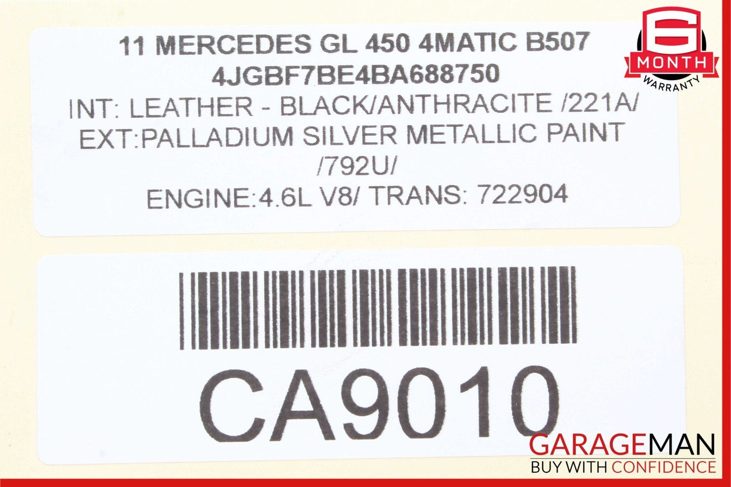 06-12 Mercedes GL450 ML550 R350 Front Upper Radiator Core Tie Bar Support Frame