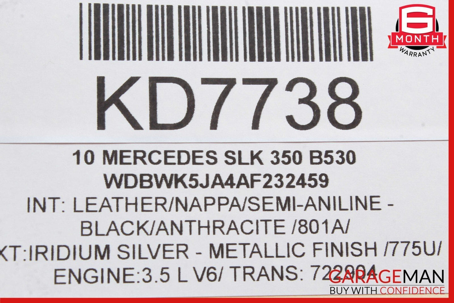 09-11 Mercedes R171 SLK300 SLK350 Convertible Roof Control Module Unit