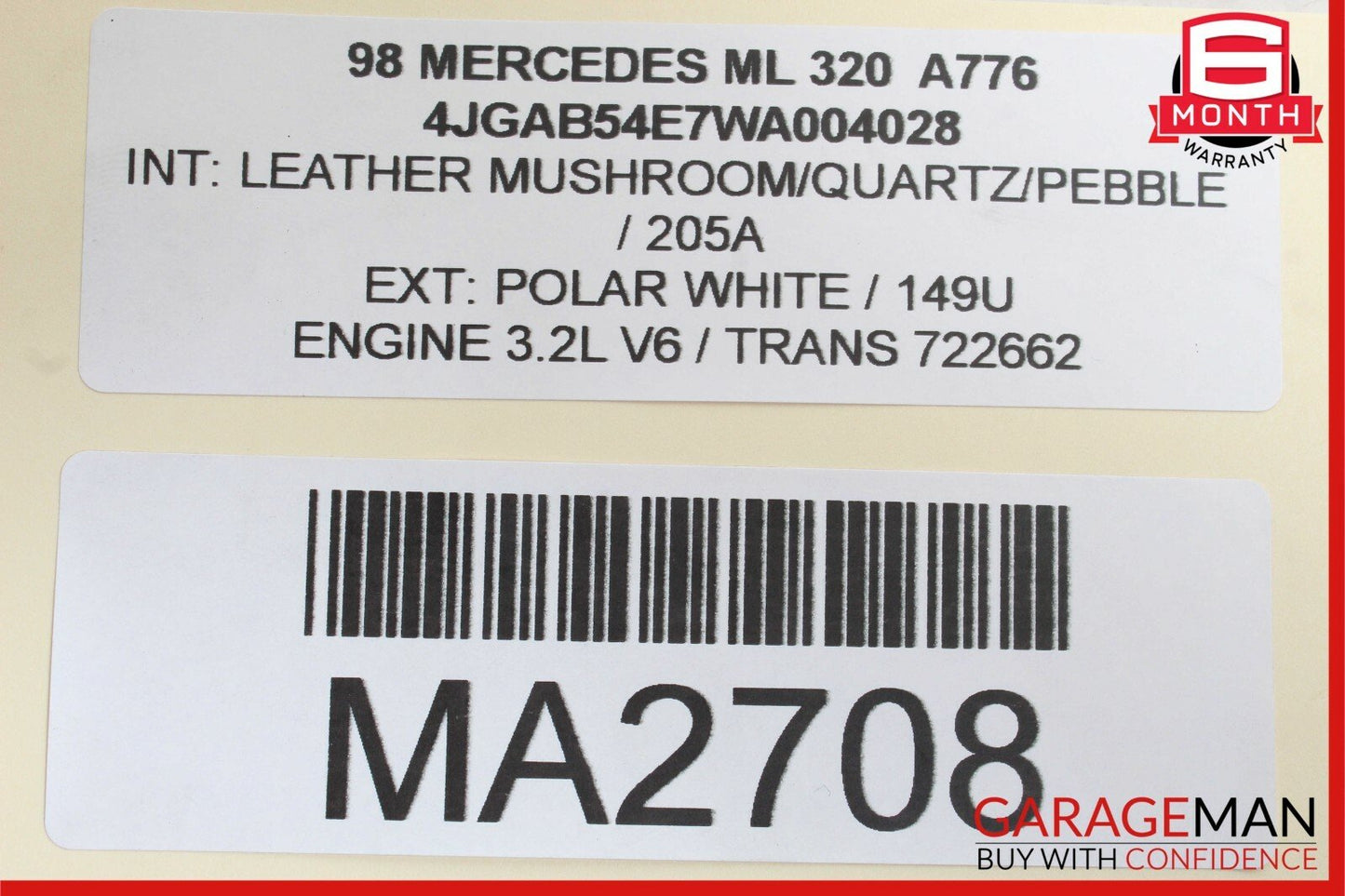 98-01 Mercedes W163 ML320 ML430 ML55 AMG Door Speaker Sound 1638200102 OEM