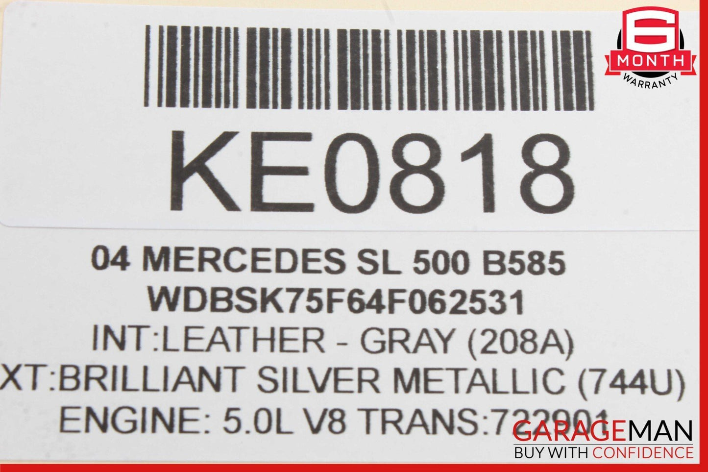 03-12 Mercedes R230 SL500 SL550 Rear Deck Speaker Cover Trim Panel Gray OEM