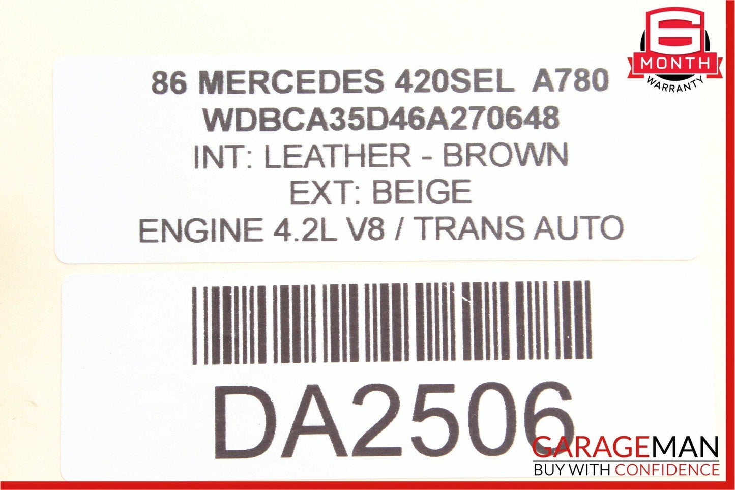 86-91 Mercedes W126 420SEL 560SEL Rear Left / Right Seatbelt Seat Belt Retractor