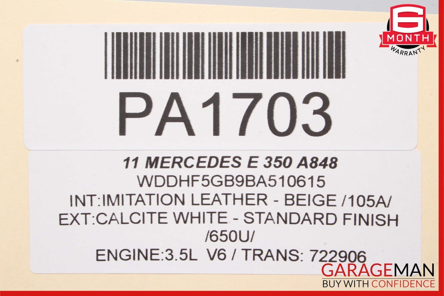 10-13 Mercedes W212 E350 E550 Front Right Side Interior Door Panel Cover Beige