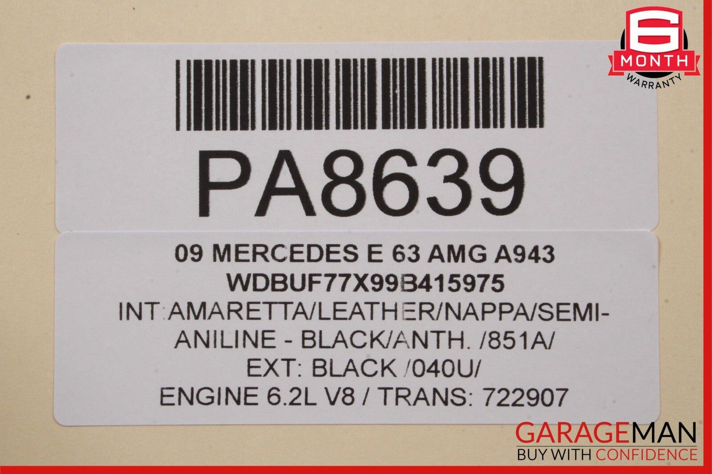 03-09 Mercedes W211 E550 E63 AMG Center Panoramic Pano Sunroof Sun Roof Glass