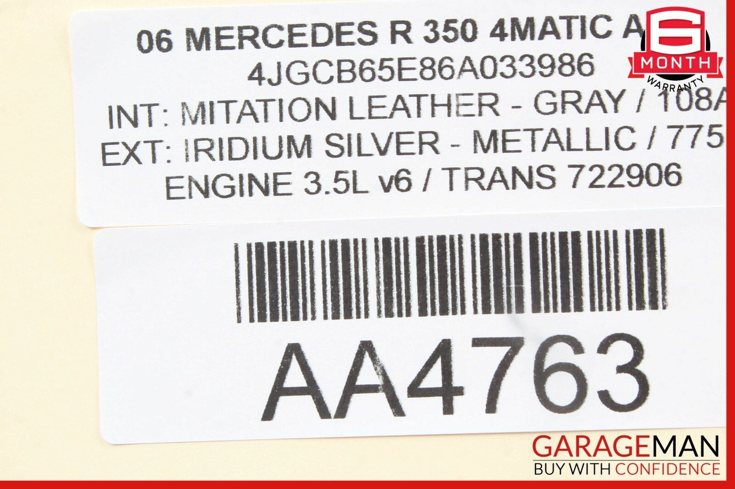 06-13 Mercedes GL450 ML350 R320 Front Right Door Window Regulator Motor Unit