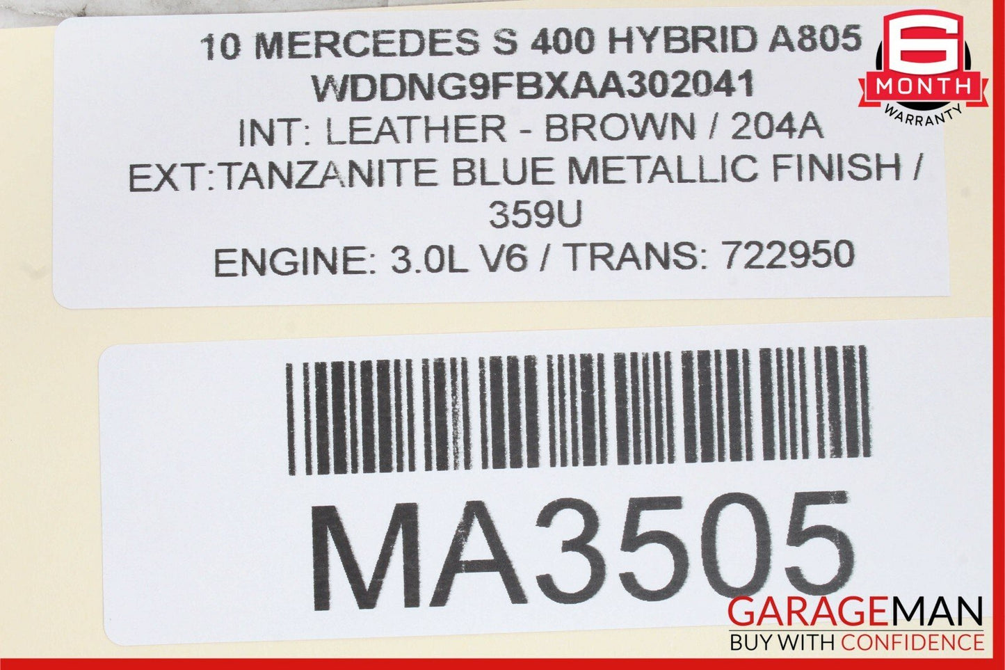 07-13 Mercedes W221 S400 S500 S63 AMG Rear Right Window Regulator Motor OEM
