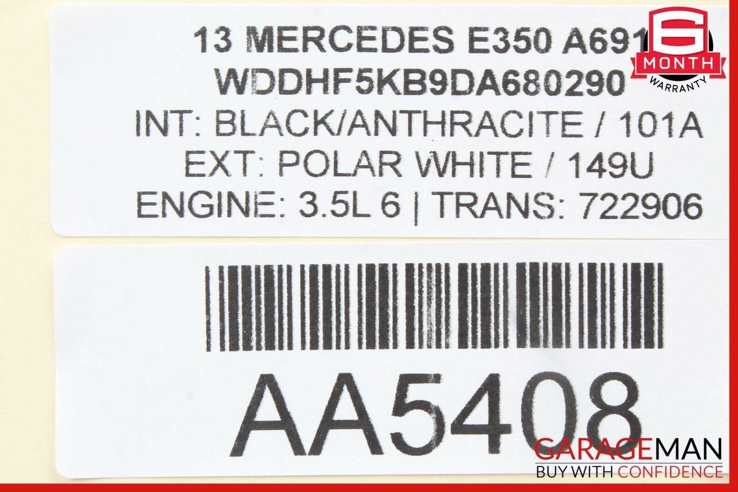 10-14 Mercedes W212 E350 Rear Left Driver Side Door Window Regulator Motor OEM