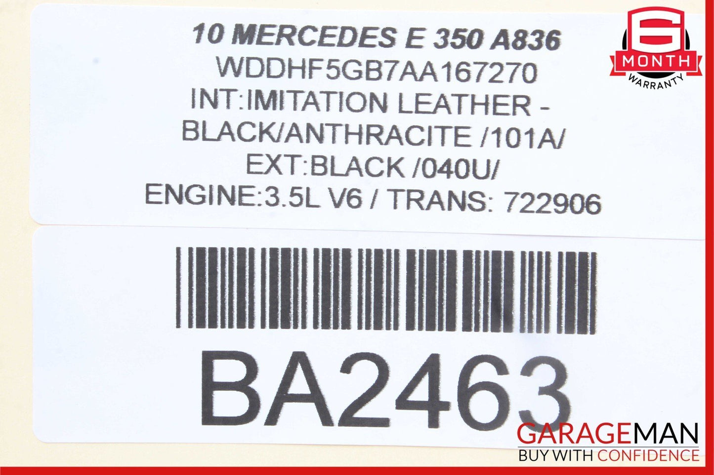 10-14 Mercedes W212 E350 Rear Right Passenger Side Door Window Regulator Motor