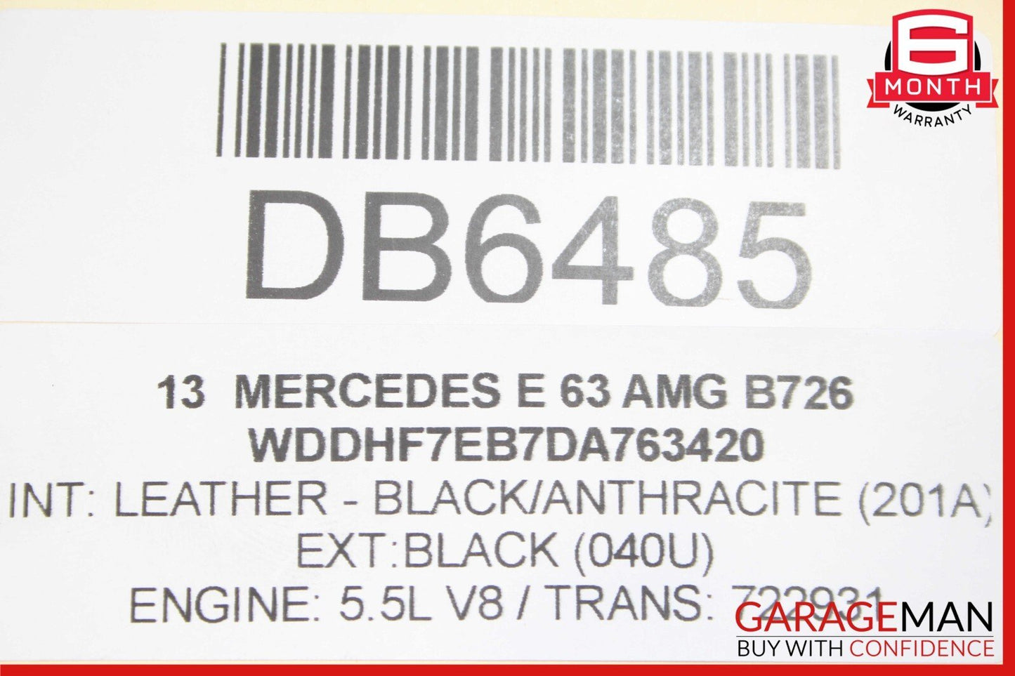 10-16 Mercedes W212 E350 E63 AMG Sedan Rear Trunk Lid Deck Shell Panel Black OEM