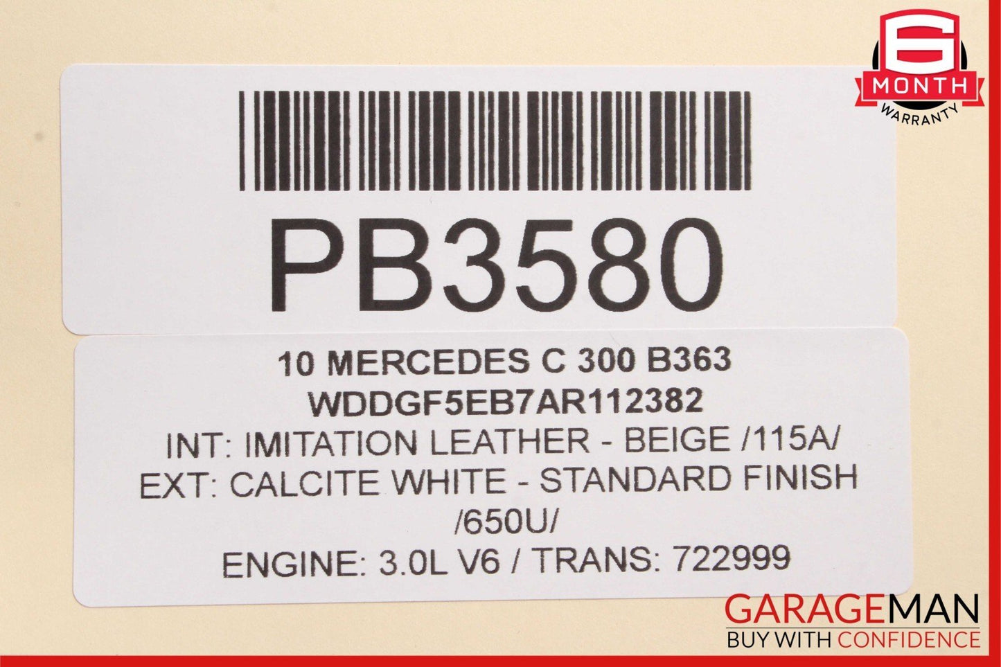 08-11 Mercedes W204 C300 3.0L V6 RWD Engine Motor Block Assembly OEM 164k