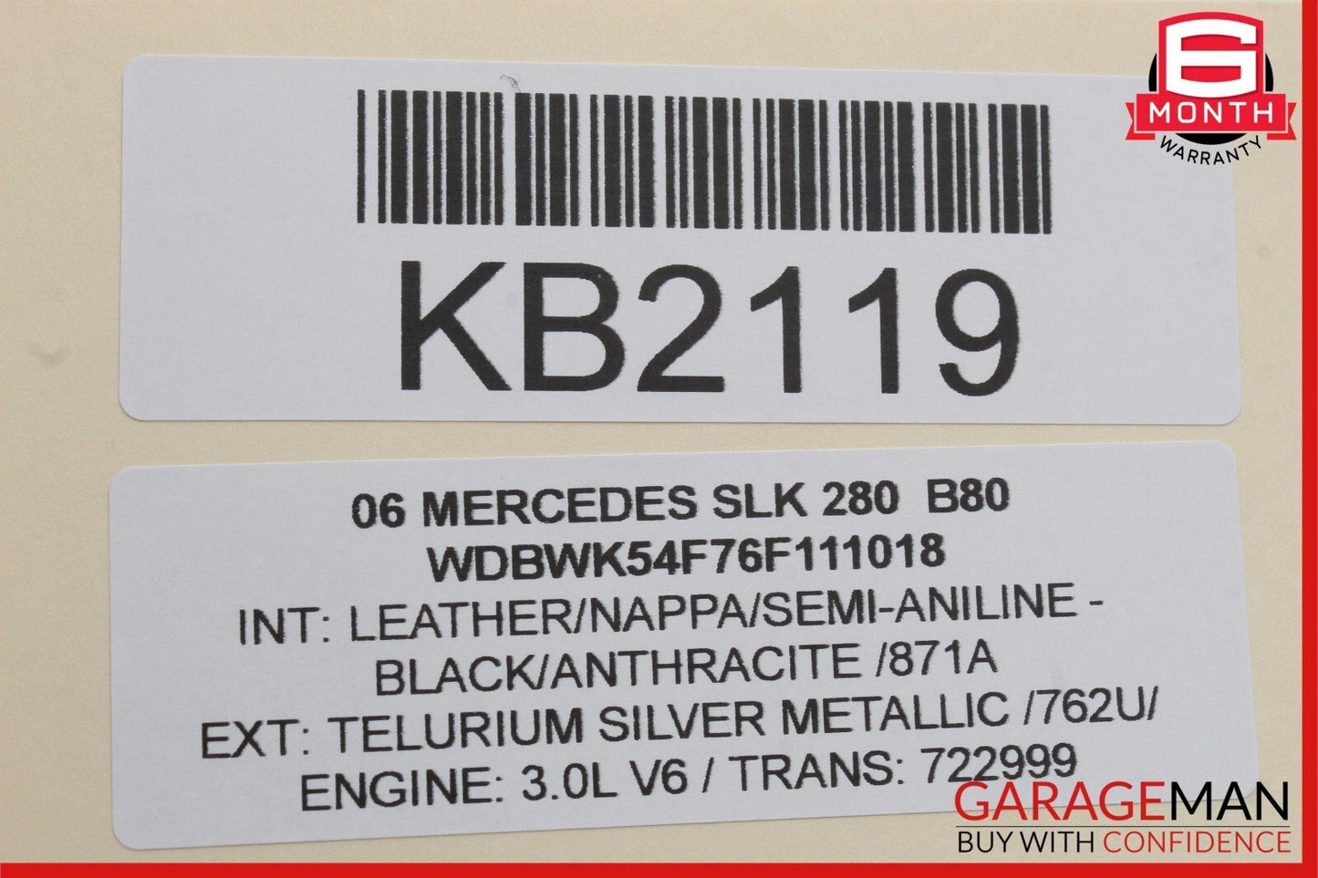 05-08 Mercedes R171 SLK280 SLK350 Seat Belt Seatbelt Retractor Right Side OEM