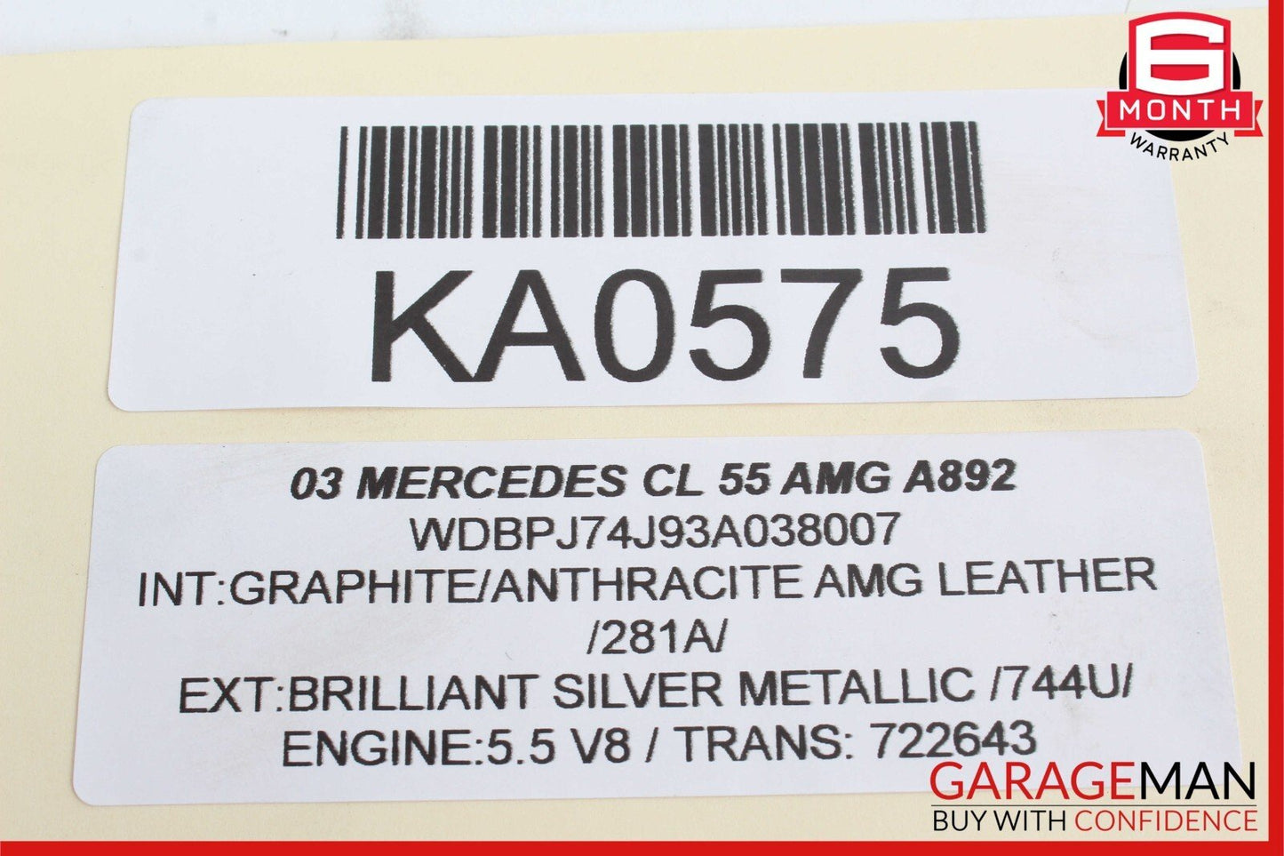 00-06 Mercedes W215 CL55 AMG Front Right Keyless Go Exterior Door Handle Red OEM