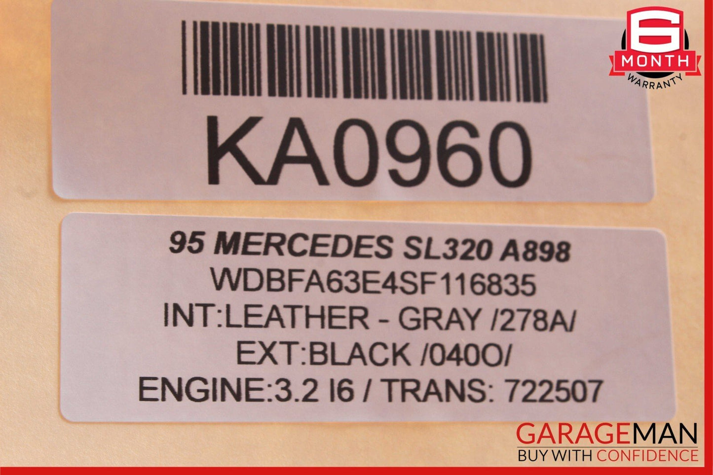 1995 Mercedes R129 SL320 Carb MAS Control Unit 3.2L 0185450832 OEM