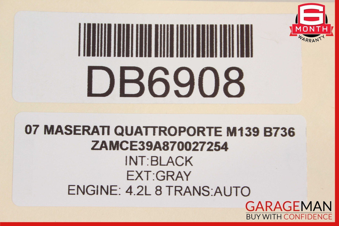 03-08 Maserati Quattroporte M139 Front Right Side Top Upper Seat Cushion Black