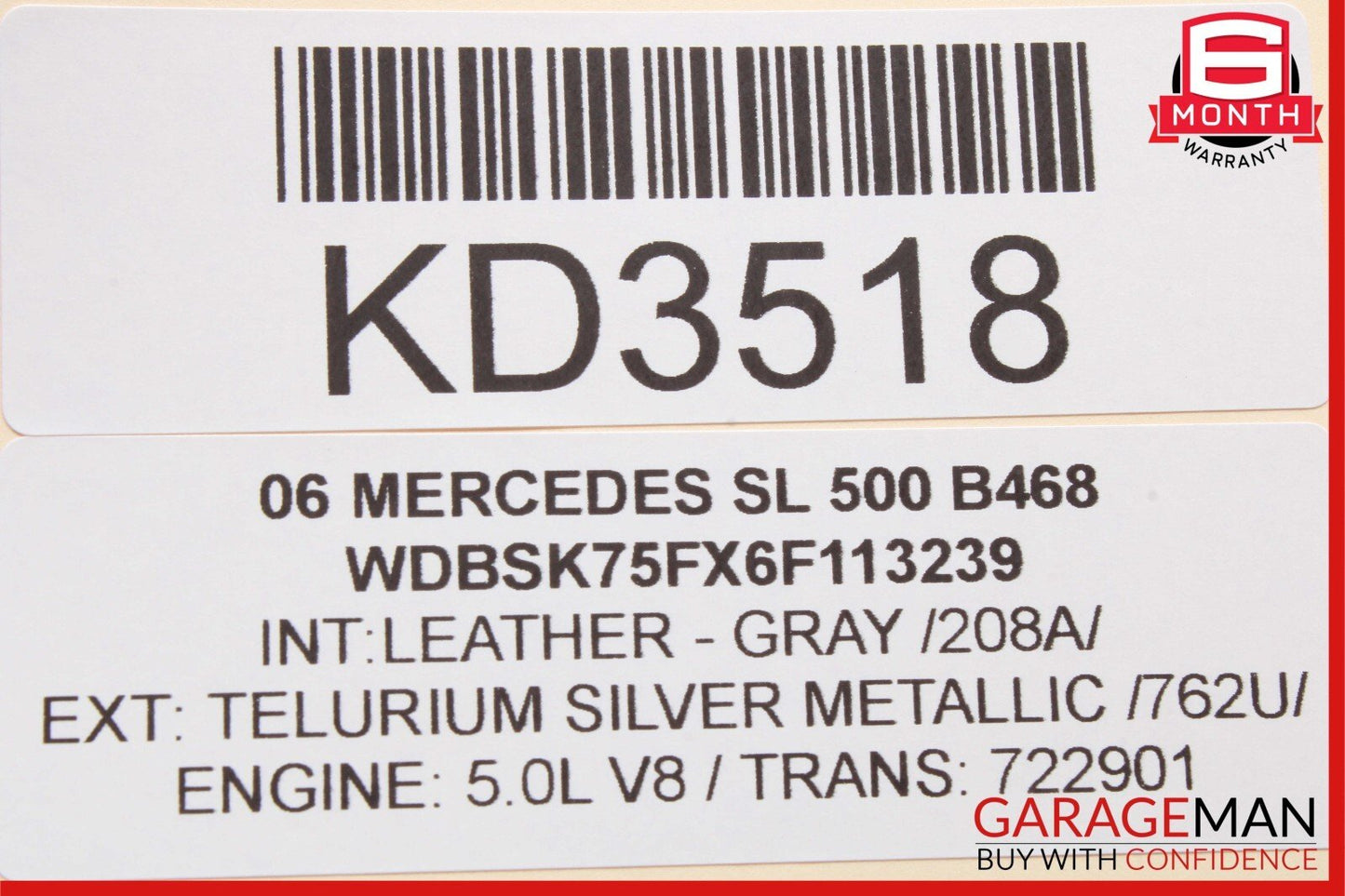 03-08 Mercedes R230 SL500 SL55 Dash Console Park Assist Switch 2308212951 OEM
