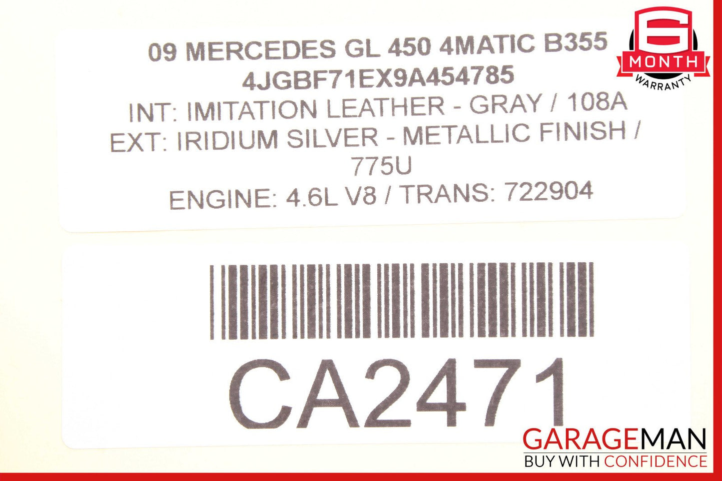 06-19 Mercedes X164 GL450 R350 Rear Glass Windshield Wiper Motor OEM