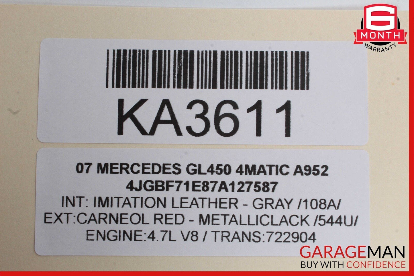 07-12 MERCEDES X164 GL450 4MATIC FRONT RIGHT PASSENGER SIDE WINDOW MOTOR OEM
