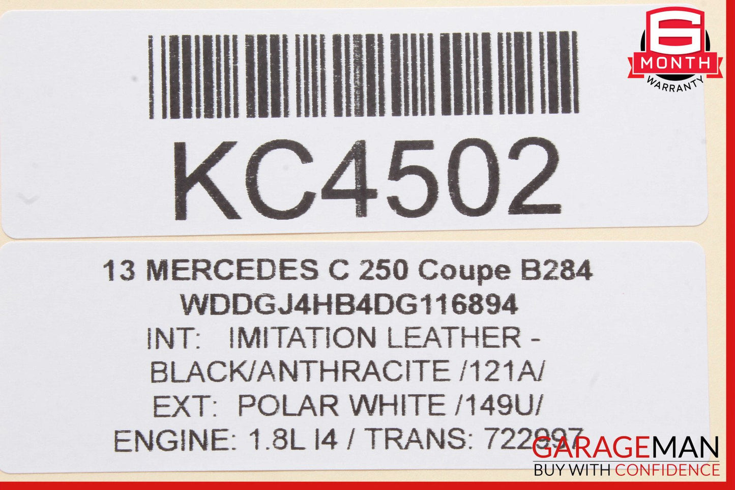 10-17 Mercedes W204 C250 Front Right Side Exterior Door Handle Keyless Go OEM