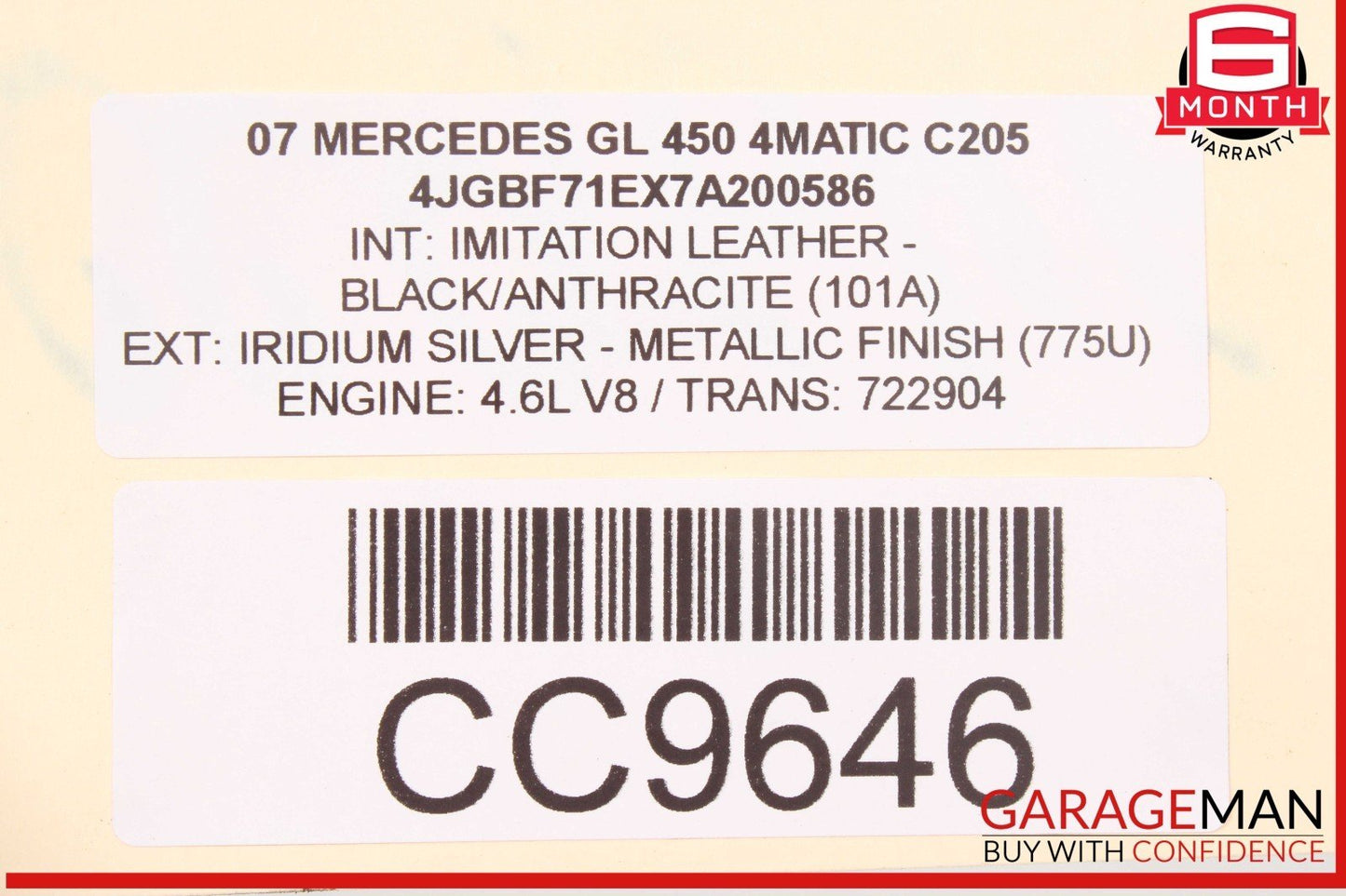 06-12 Mercedes X164 GL450 ML350 Rear Bumper Reinforcement Impact Crash Bar Rebar