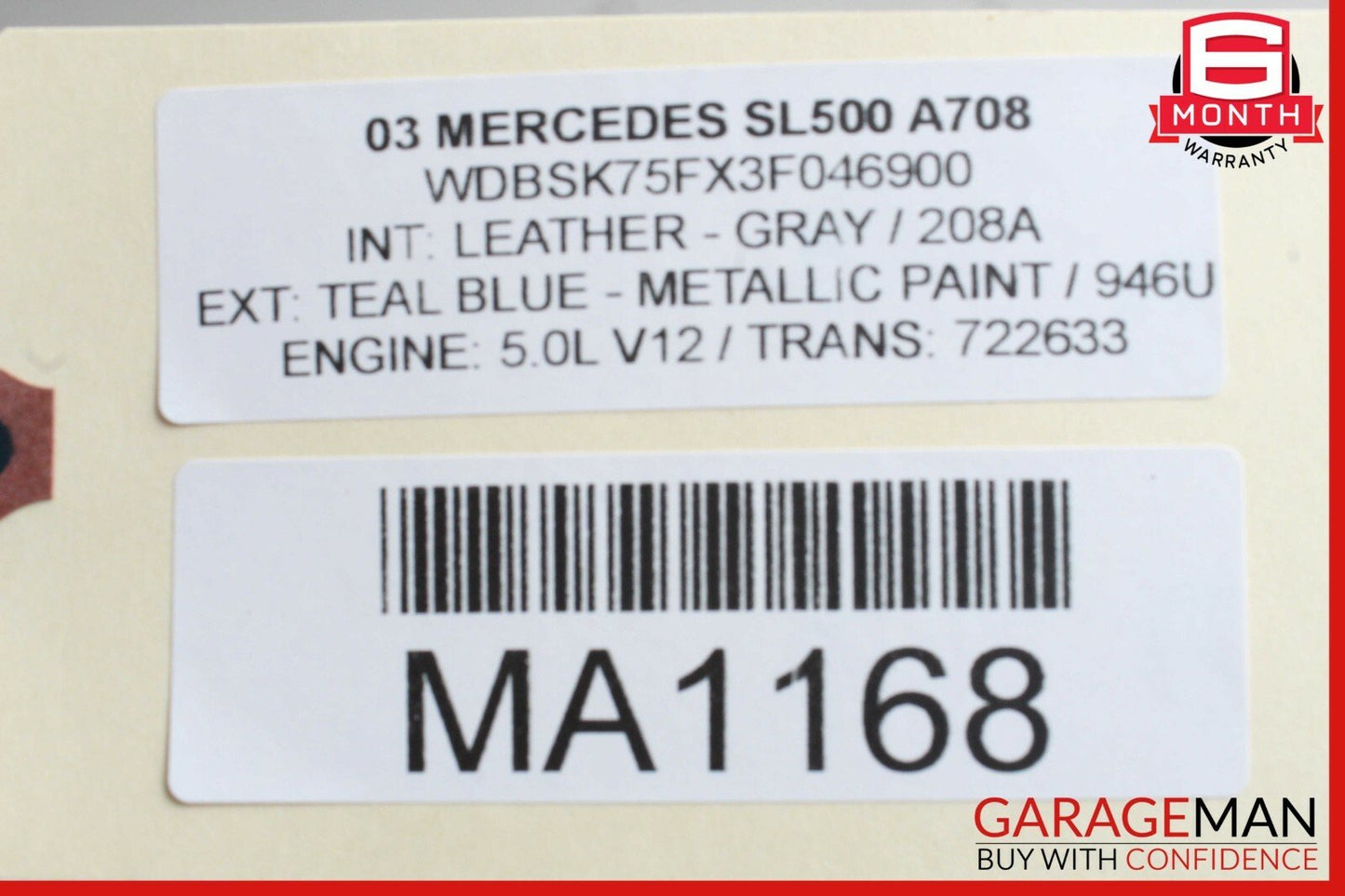 03-06 Mercedes R230 SL500 Steering Column Combination Switch Assembly Grey OEM
