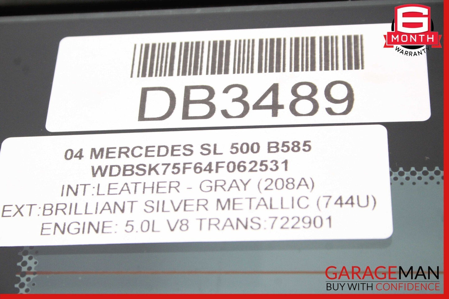 03-11 Mercedes R230 SL500 SL550 SL55 AMG Rear Back Windshield Window Glass Clear